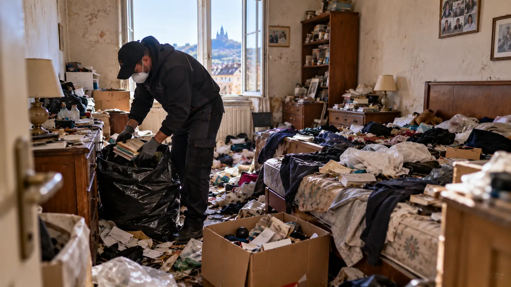 Nettoyage Diogène Puy-de-Dôme 63 avec tri et débarras d’une chambre encombrée